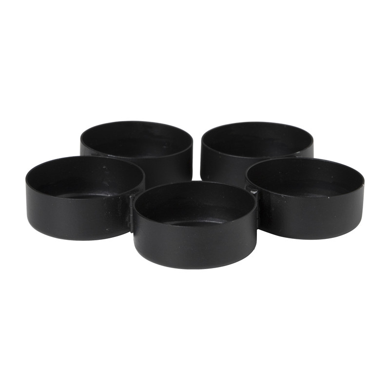 Theelichthouder slang - zwart - 4x31x4.5 cm