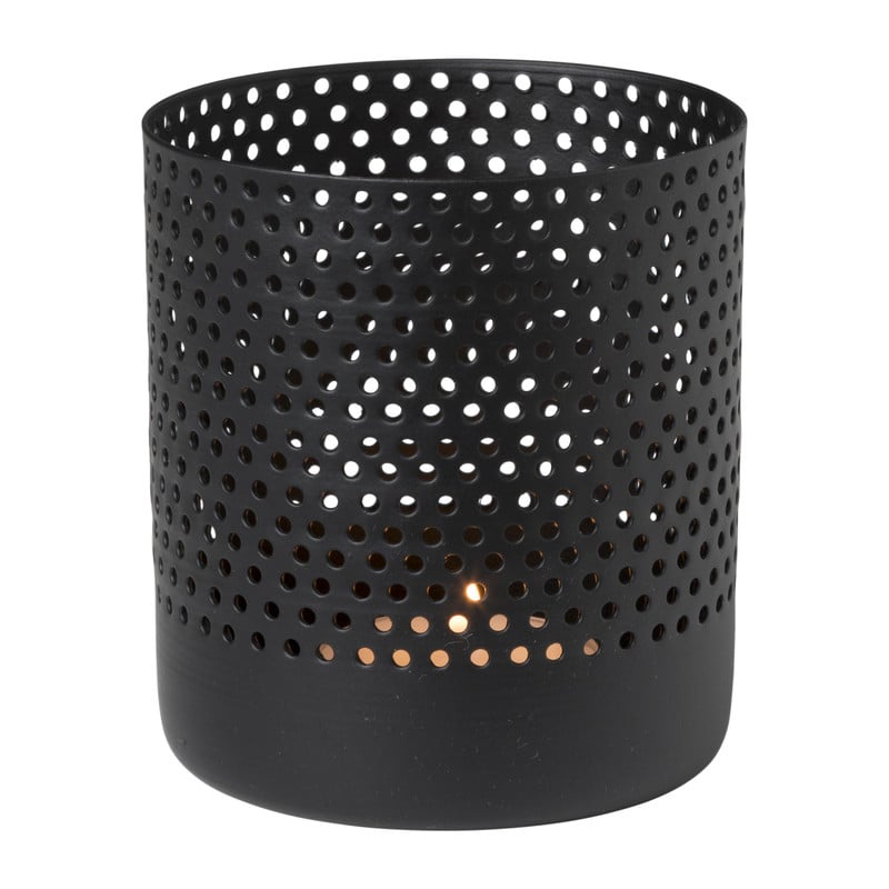 Theelichthouder - ø8x8.5 cm - zwart