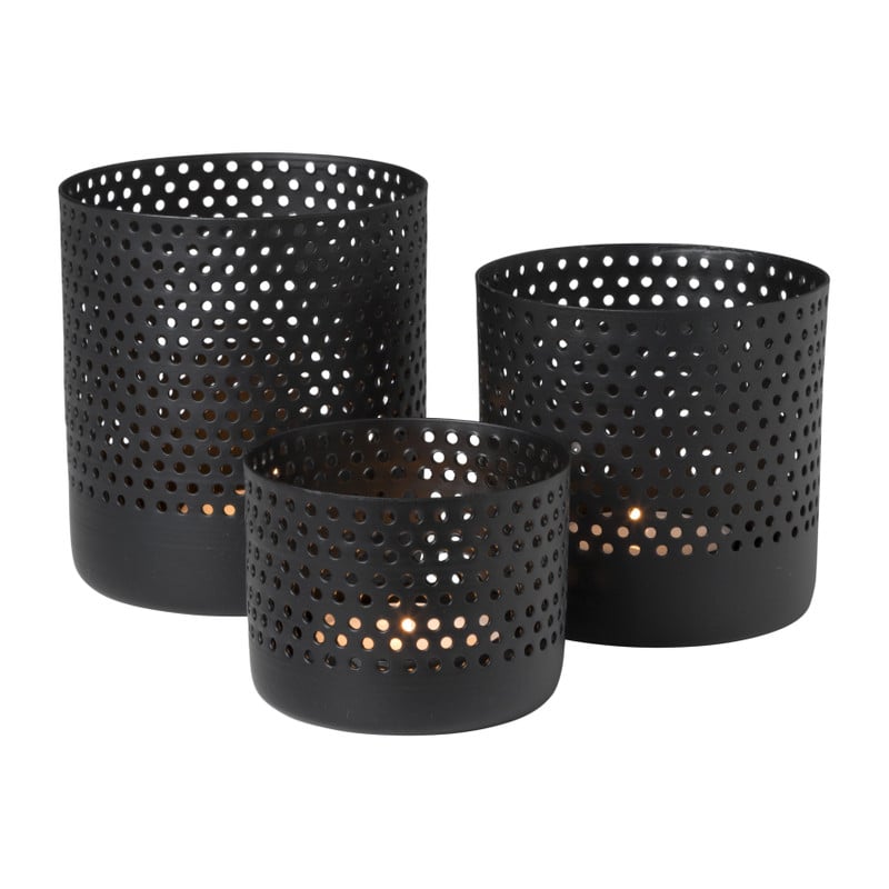 Theelichthouder - ø8x8.5 cm - zwart