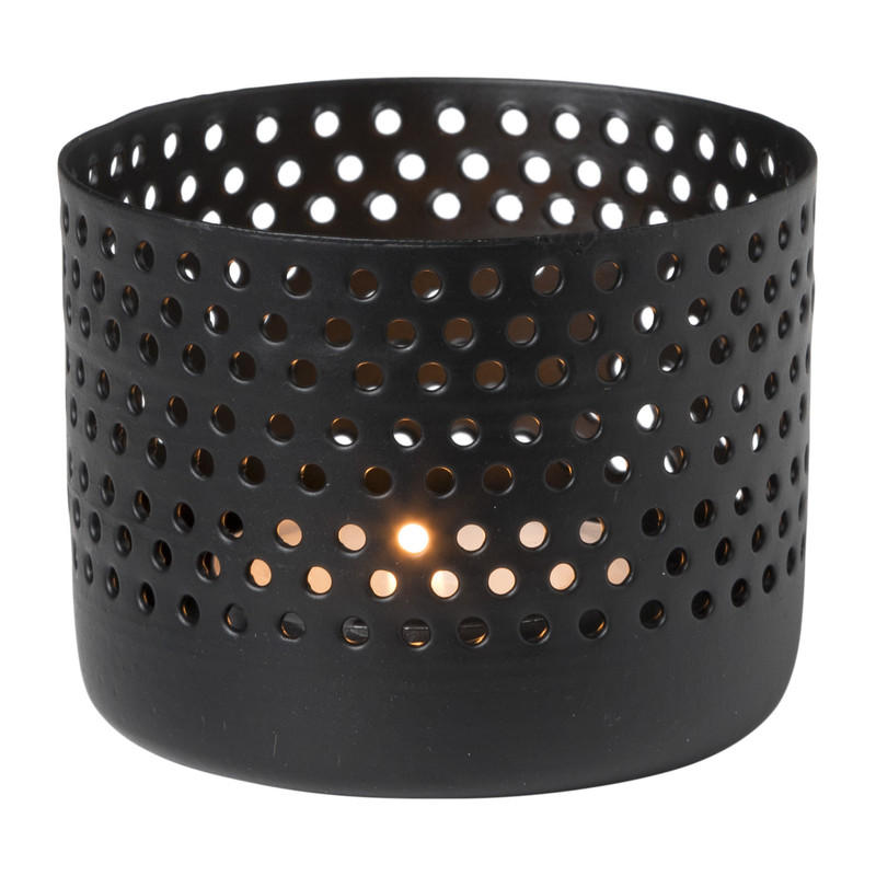 Theelichthouder - ø6.5x5 cm - zwart