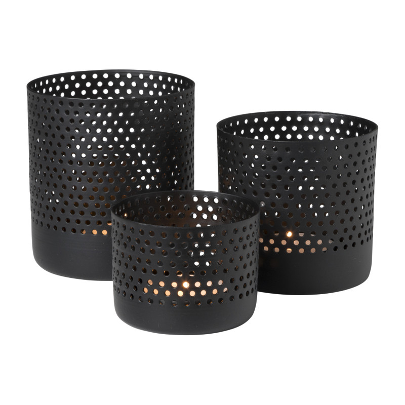 Theelichthouder - ø6.5x5 cm - zwart