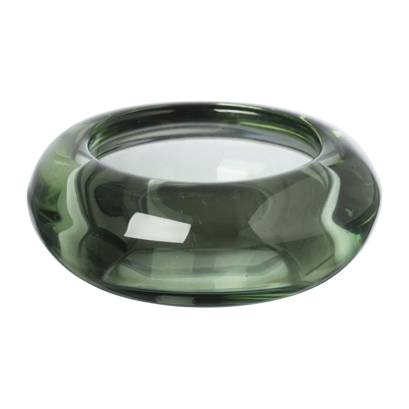 Theelichthouder bol - groen - ø6.5x2.5 cm 
