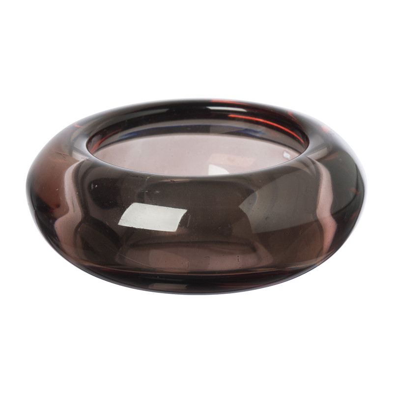 Theelichthouder bol - terra - ø6.5x2.5 cm 