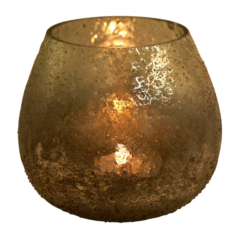 Theelichthouder - metallic faded - ⌀12x11 cm 