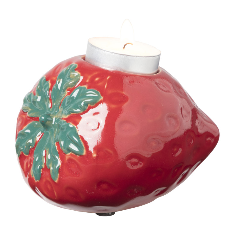 Waxinelichthouder aardbei - 7x10.5x9 cm