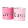 Waxinelichthouder love - roze - ø7.5x7.5 cm