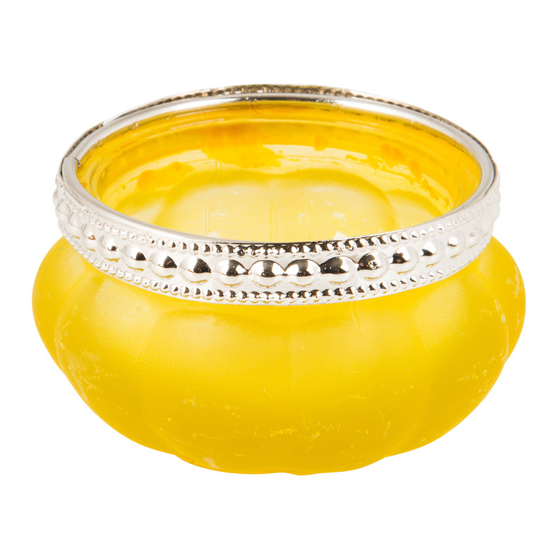 Theelichthouder Maroc - geel - 3.5x6 cm 