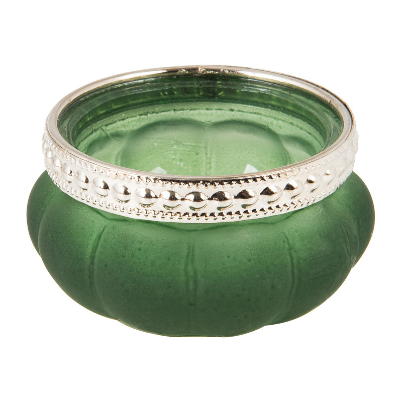 Theelichthouder Maroc - donkergroen - 3.5x6 cm 