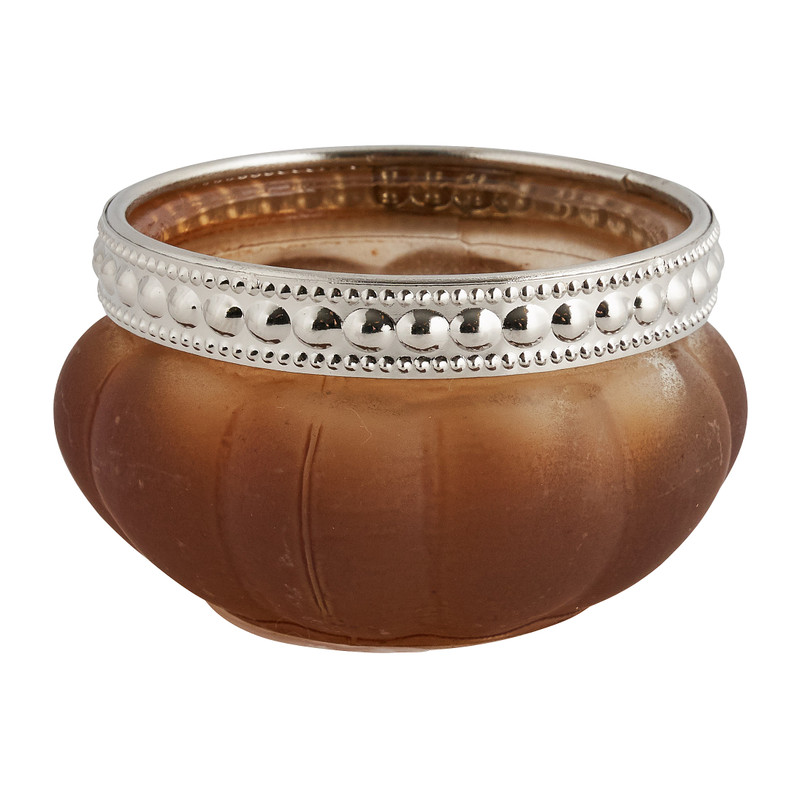 Theelichthouder Maroc - cognac - 6 cm