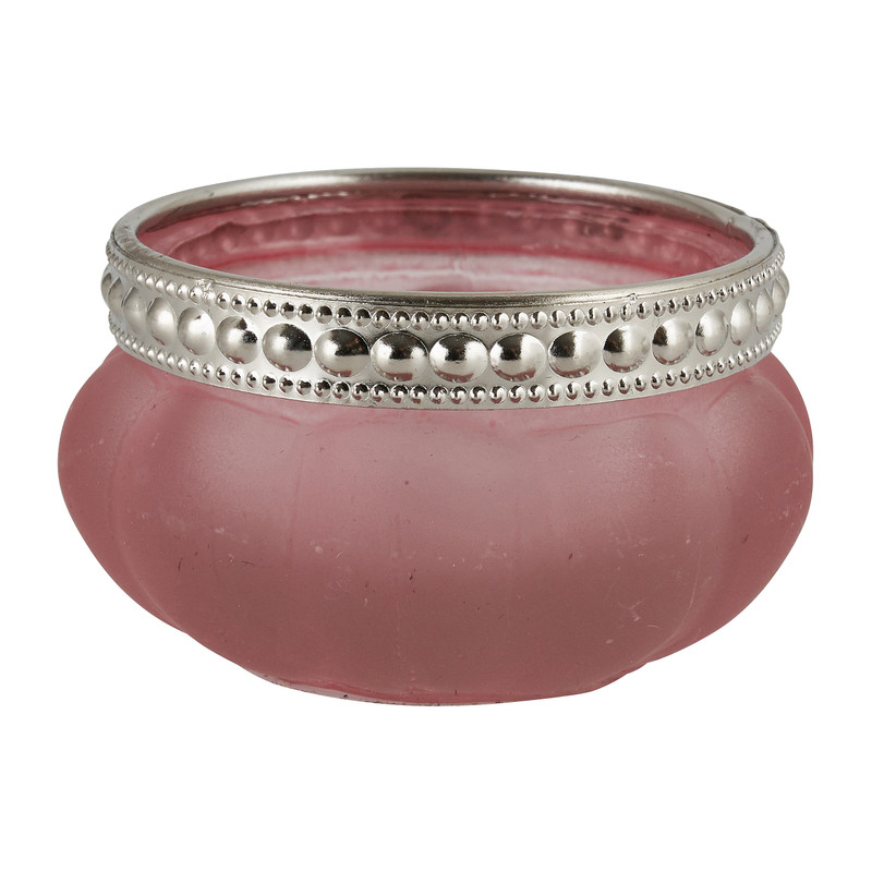 Theelichthouder Maroc - zachtroze - 6 cm