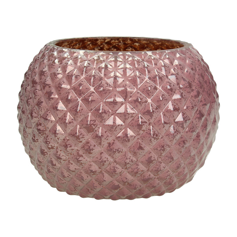 Theelichthouder - roze - 12,5 cm 