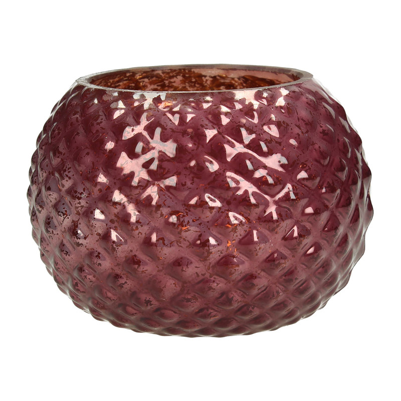 Theelichthouder - paars - 10 cm