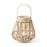 Theelichthouder bamboe - naturel - ⌀14x16 cm 