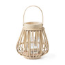Theelichthouder bamboe - naturel - ⌀14x16 cm 