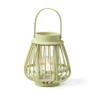 Theelichthouder bamboe - groen - ⌀14x16 cm 