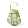 Theelichthouder bamboe - groen - ⌀14x16 cm 