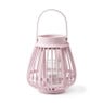 Theelichthouder bamboe - roze - ⌀14x16 cm 
