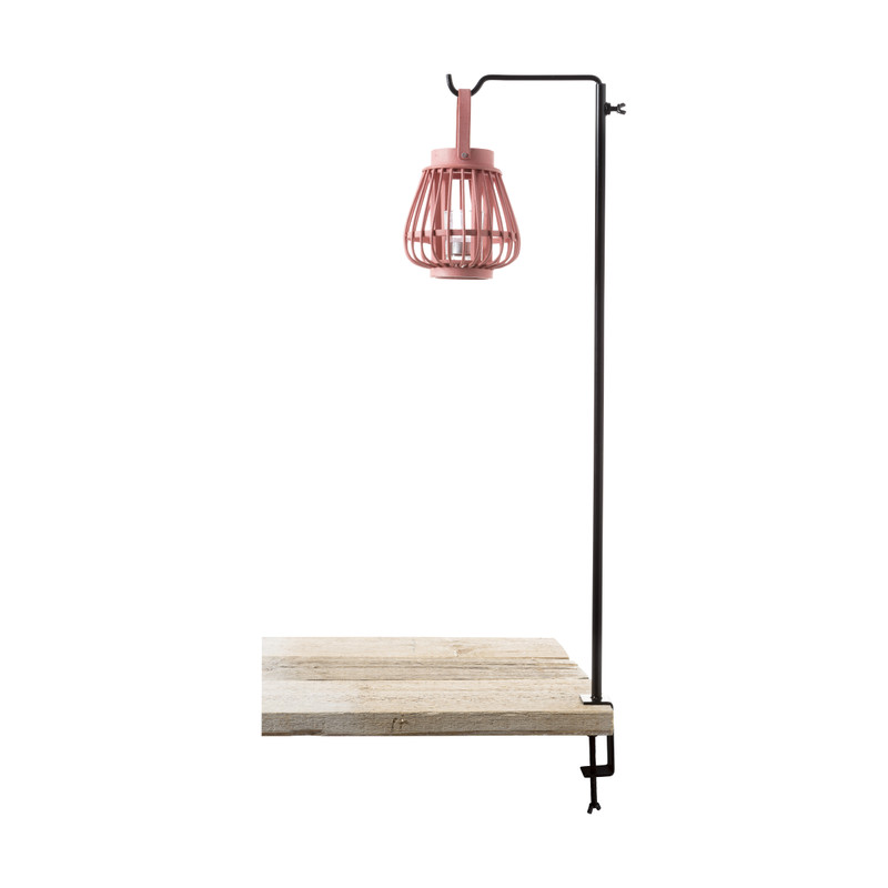 Theelichthouder bamboe - koraal - ⌀14x16 cm 