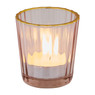 Theelichthouder ribbel - roze - ⌀5.5x6 cm 