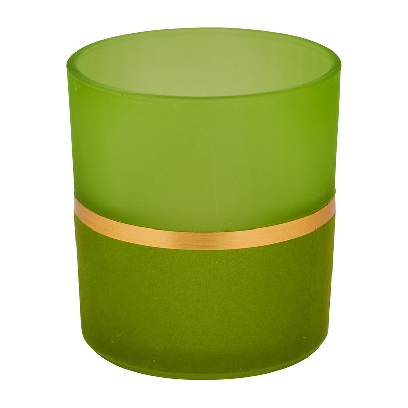 Theelichthouder mat - groen - ⌀7x8 cm 