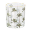 Waxinelichthouder palmboom - transparant/groen -ø7x7.8 cm