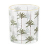 Waxinelichthouder palmboom - transparant/groen -ø7x7.8 cm