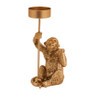Theelichthouder aap - goud - 10x8x17 cm 