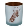 Theelichthouder giraf - zilver/bruin - ⌀8.8x10 cm 