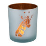 Theelichthouder giraf - zilver/bruin - ⌀8.8x10 cm 