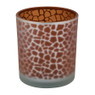 Theelichthouder giraf - zilver/bruin - ⌀7x8 cm 