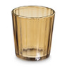 Theelichthouder ribbel - goud/cognac - 5.5x5.5x6 cm