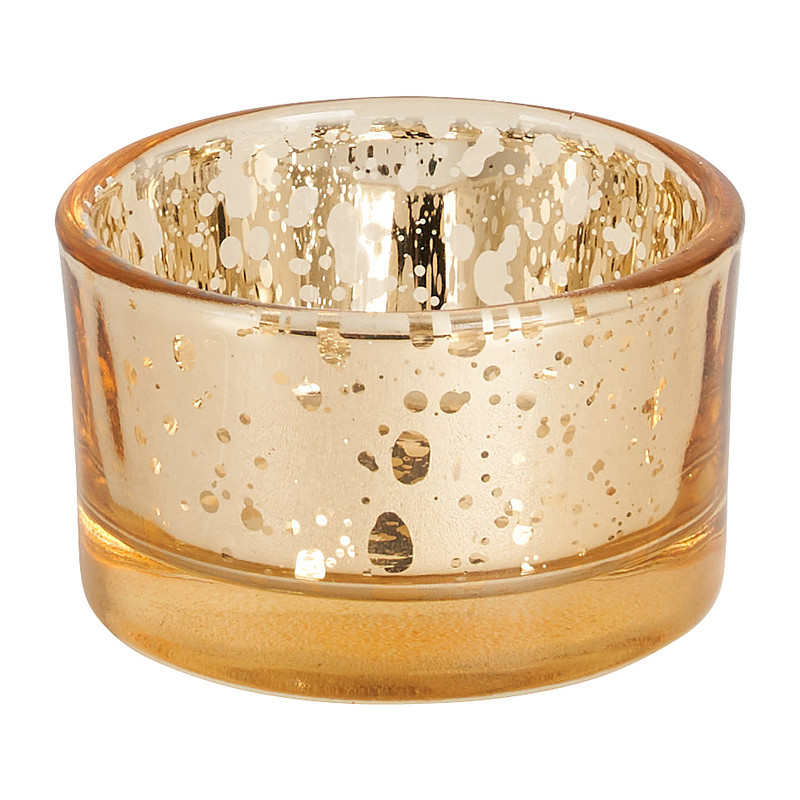 Waxinelichthouder laag - goud - 5x5x3 cm