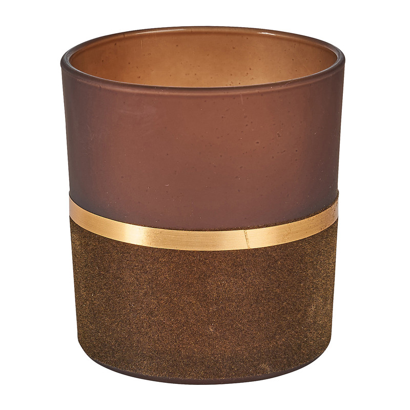 Theelichthouder mat herfst - diverse kleuren - Ø7x8cm