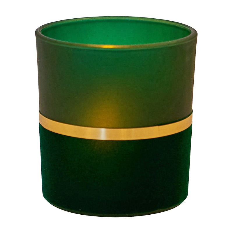 Theelichthouder mat herfst - diverse kleuren - Ø7x8cm