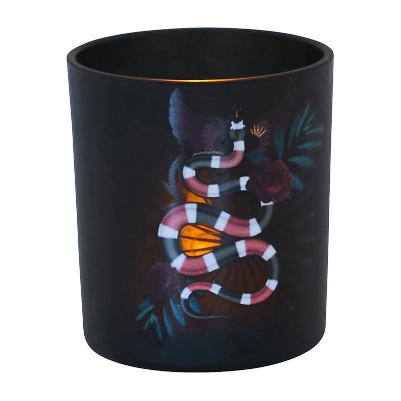 Theelichthouder slang - 7x7x8 cm