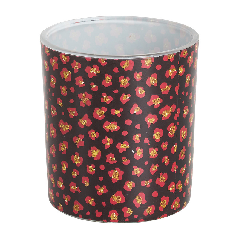 Theelichthouder panter - 7x7x8 cm