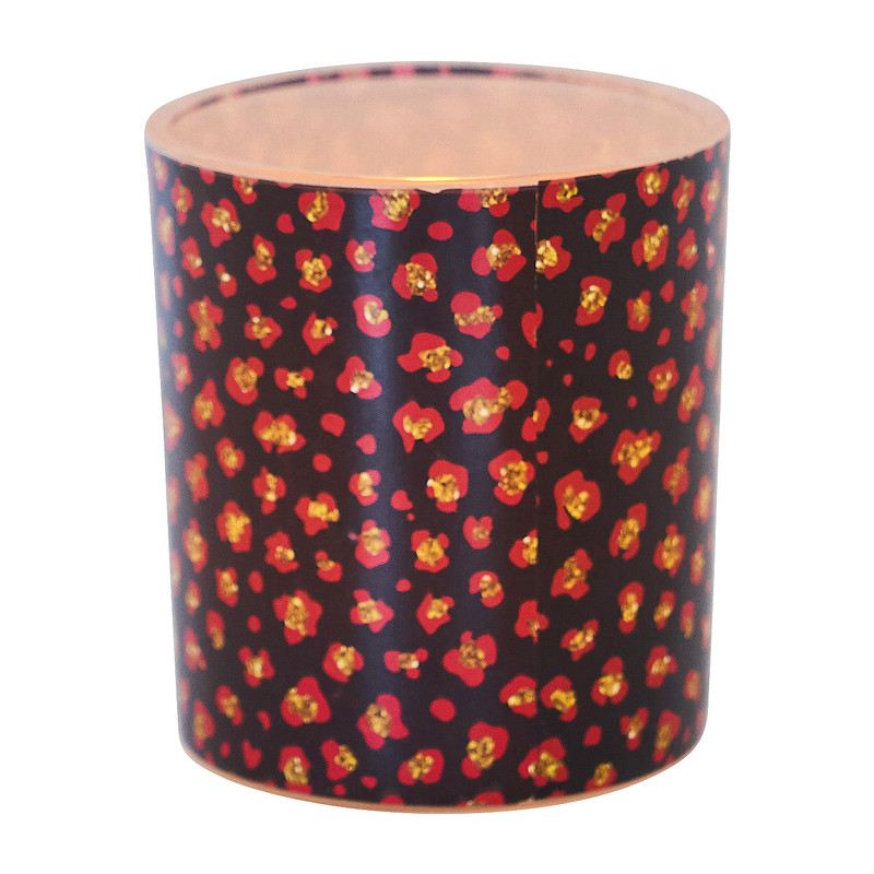 Theelichthouder panter - 7x7x8 cm