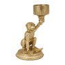 Theelichthouder aap - goud - 9.5x9.5x16 cm 