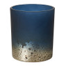 Theelichthouder klein - blauw - 8,8x8,8x10 cm