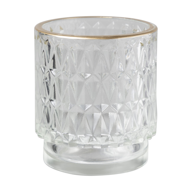 Theelichthouder reliëf - diverse varianten - 8 cm 