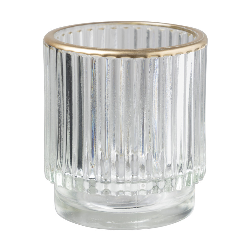 Theelichthouder reliëf - diverse varianten - 8 cm 