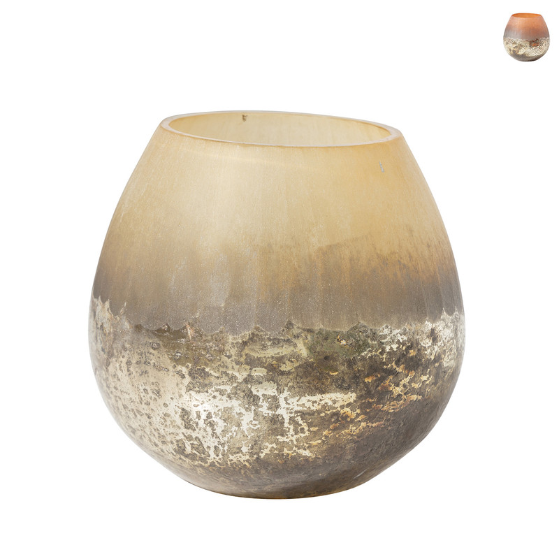 Theelichthouder metallic - diverse kleuren - ⌀10x10 cm 