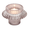 Theelichthouder ribbel - paars - ⌀8x5.5 cm 