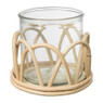 Waxinelichthouder rotan - groot - ⌀13x12 cm