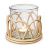 Waxinelichthouder rotan - groot - ⌀13x12 cm
