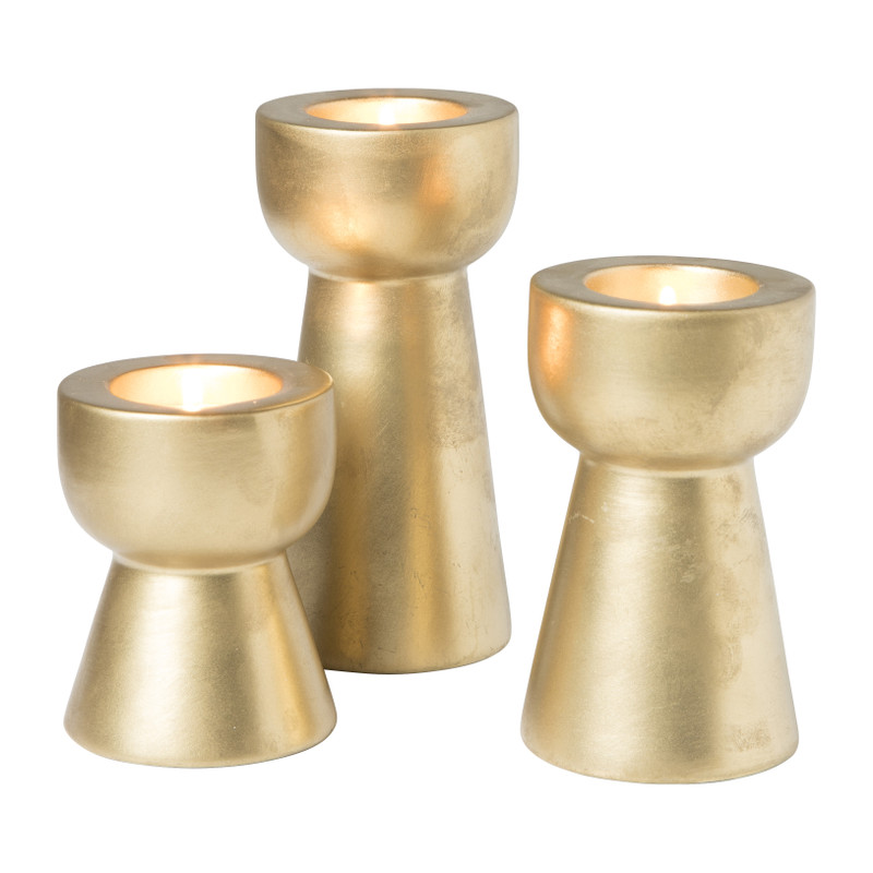 Theelichthouder goud - set van 3