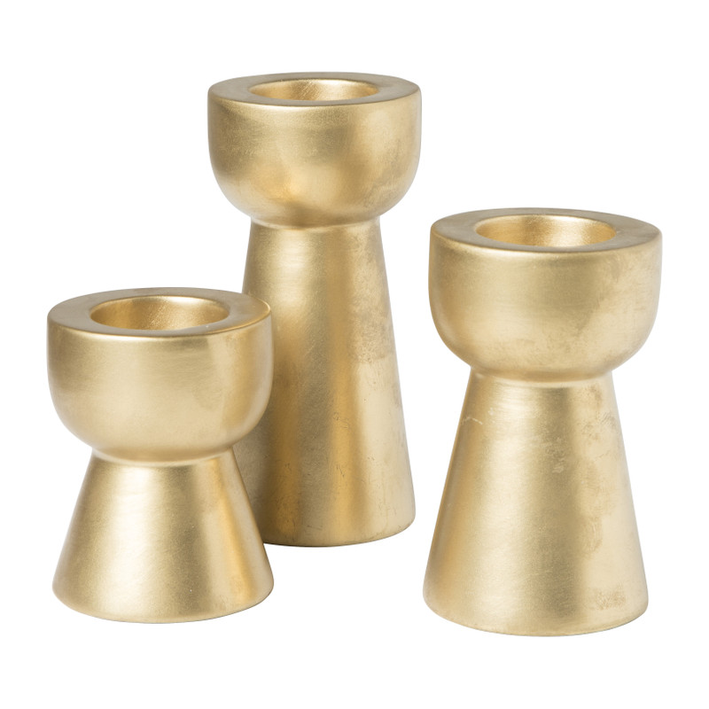 Theelichthouder goud - set van 3