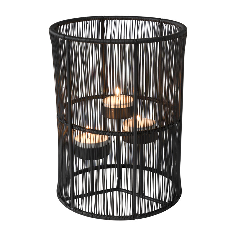 Lantaarn draad - zwart - ⌀15x20 cm 