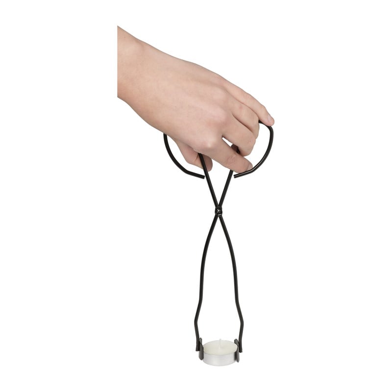 Waxinelicht tang - zwart - 25 cm