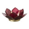 Theelichthouder lotus - bordeauxrood - ⌀10x4 cm